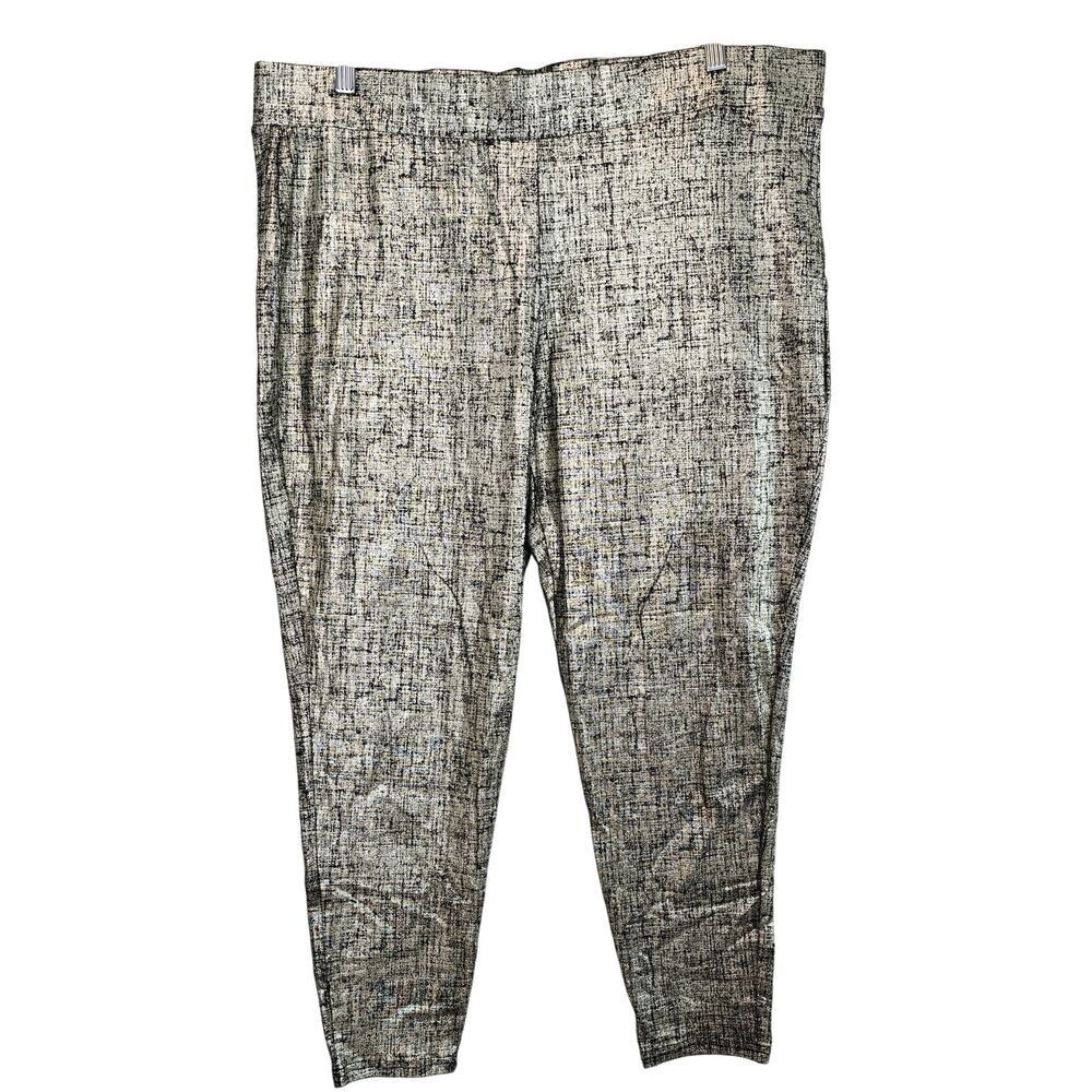Torrid Metallic Leggings Womens 3X Gold Textured Stretch Glam Evening Whimsygoth